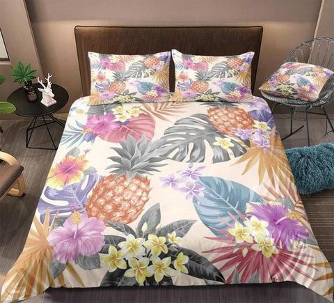 Image of Palm Leaves Fruit Pineapple Bedding Set - Beddingify