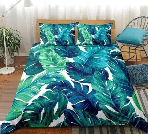 Image of Tropical plants Print Comforter Set - Beddingify