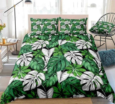 Image of Tropical Plant Palm Leaf Bedding Set - Beddingify