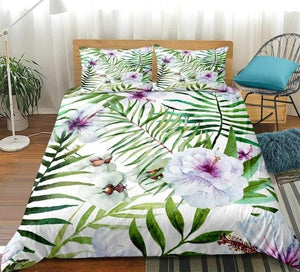 Pretty Flowers with Leaves Bedding Set - Beddingify