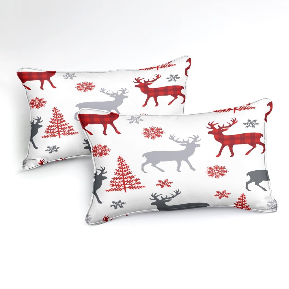 Christmas Deer Tree and Snowflakes Comforter Set - Beddingify
