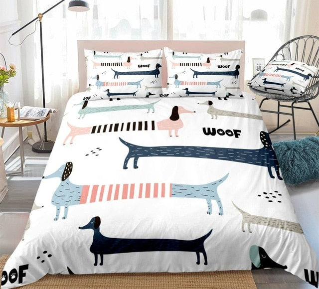 Colorful Sausage Dog Bedding - Beddingify