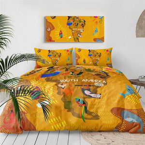 South America Map Comforter Set - Beddingify