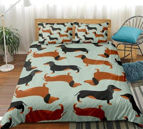 Image of Cute Sausage Dog Comforter Set - Beddingify