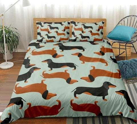 Image of Cute Sausage Dog Bedding Set - Beddingify
