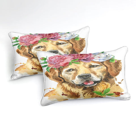 Image of Golden Retriever Dog Comforter Set - Beddingify