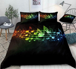 Colorful Music Notes Bedding Set - Beddingify