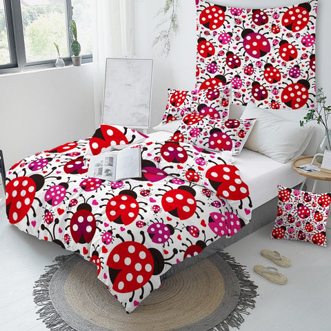 Image of Red Ladybug Bedding Set - Beddingify