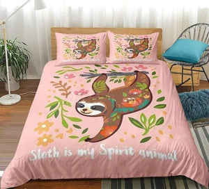 Cute Sloth Pink Bedding Set - Beddingify