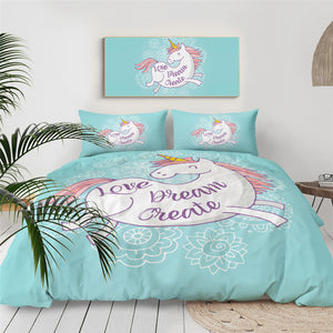 Dreaming Unicorn Girly Bedding Set - Beddingify