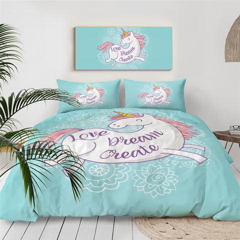 Image of Dreaming Unicorn Girly Bedding Set - Beddingify