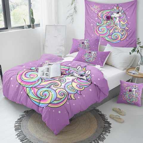 Image of Unicorn Girly Comforter Set - Beddingify