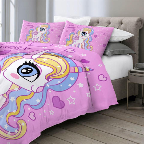 Image of Pink Unicorn Girly Comforter Set - Beddingify