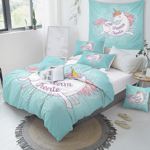 Image of Dreaming Unicorn Girly Bedding Set - Beddingify
