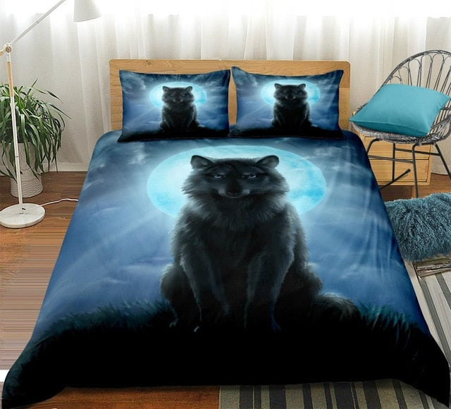 Blue Moon Wild Wolf Bedding Set - Beddingify