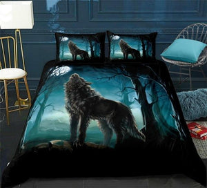 Night Moon Wolf Comforter Set - Beddingify
