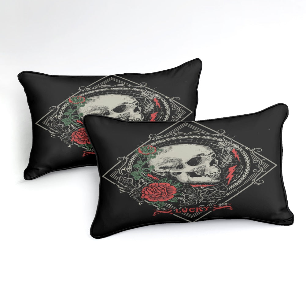 Rose Gothic Skull Bedding Set - Beddingify