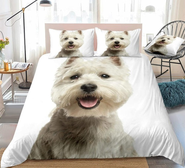 White Terrier Bedding Set - Beddingify