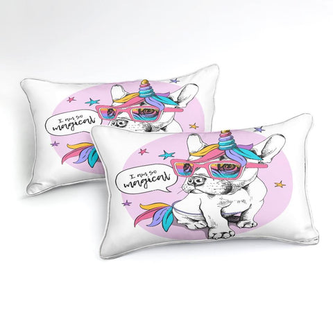 Image of Unicorn Bulldog Comforter Set - Beddingify
