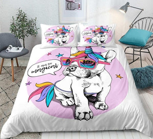 Unicorn Bulldog Bedding Set - Beddingify