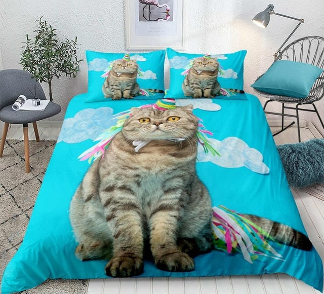 Color Unicorn Cat Bedding Set - Beddingify