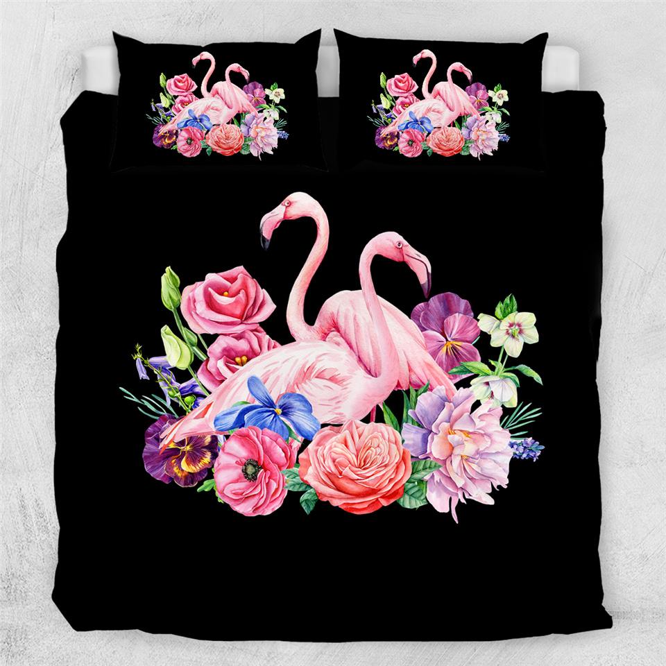 Floral Flamingo Comforter Set - Beddingify