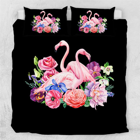 Image of Floral Flamingo Bedding Set - Beddingify