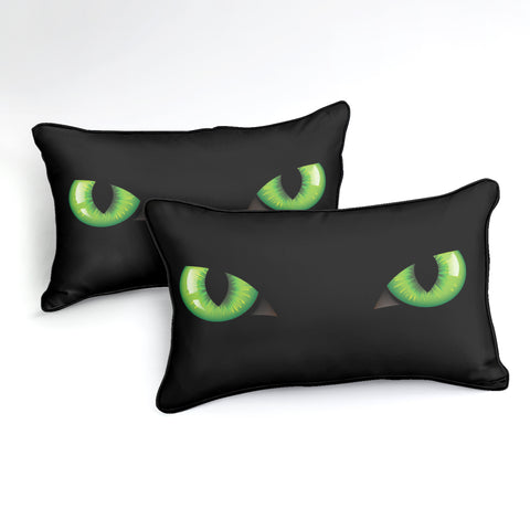 Image of 3D Cat Green Eye Black Bedding Set - Beddingify