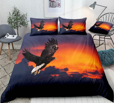 Image of Flying Black Eagle Bedding Set - Beddingify