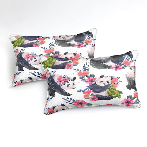 Image of Floral Panda Bedding Set - Beddingify