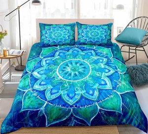Blue Green Bohemian Bedding Set - Beddingify