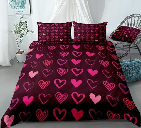 Image of Red Hearts Romantic Love Bedding Set - Beddingify