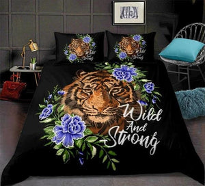 Floral Tiger Bedding Set - Beddingify