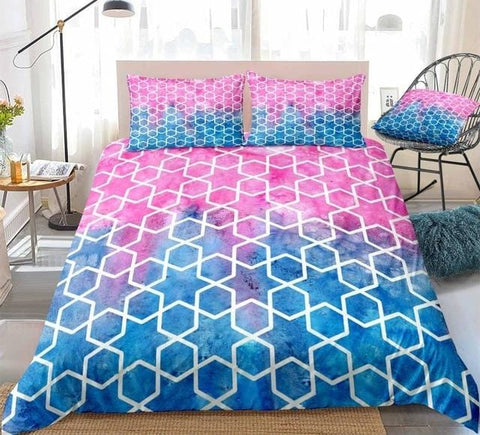 Image of Watercolor Geometric Mosaic Scale Bedding Set - Beddingify