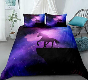 Purple Galaxy Unicorn Bedding Set - Beddingify