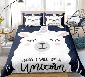 llama-Unicorn Bedding Set - Beddingify