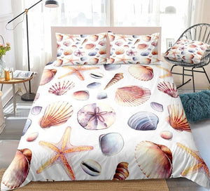 Shells and Starfish Ocean Bedding Set - Beddingify