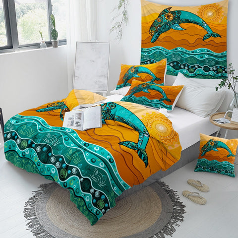 Image of Jumping Dolphin Bedding Set - Beddingify