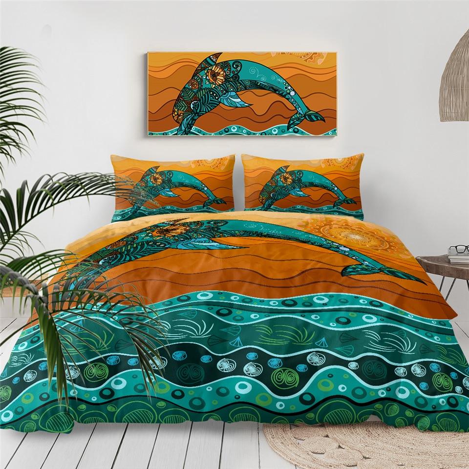 Jumping Dolphin Comforter Set - Beddingify