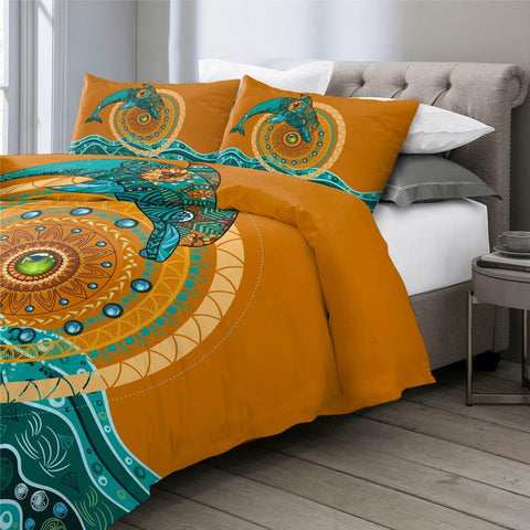 Image of Dolphin Art Comforter Set - Beddingify