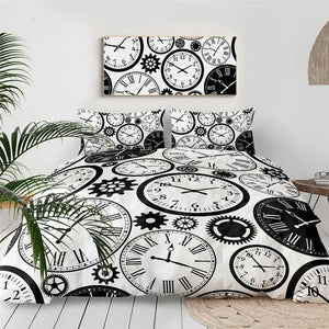 Clocks Time Comforter Set - Beddingify