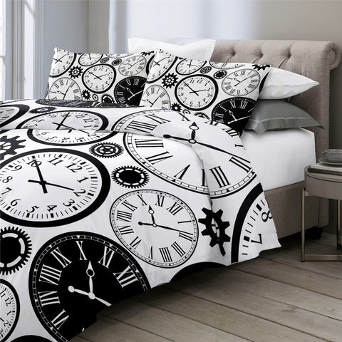 Image of Clocks Time Bedding Set - Beddingify