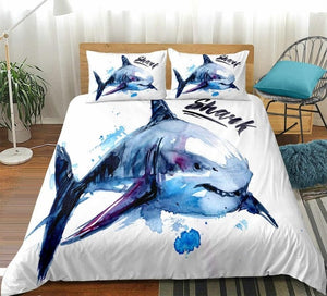 Watercolor Shark Bedding Set - Beddingify