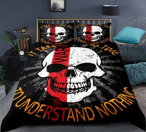 Image of Gothic White Skull Bedding Set - Beddingify