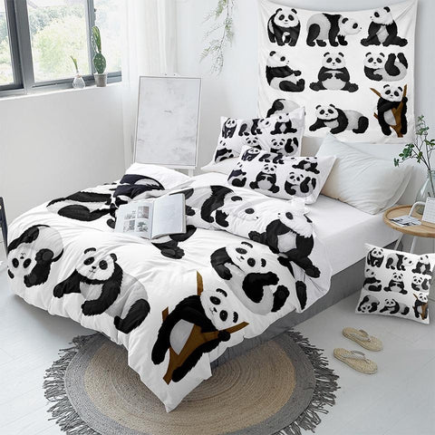 Image of Cute Panda Comforter Set - Beddingify