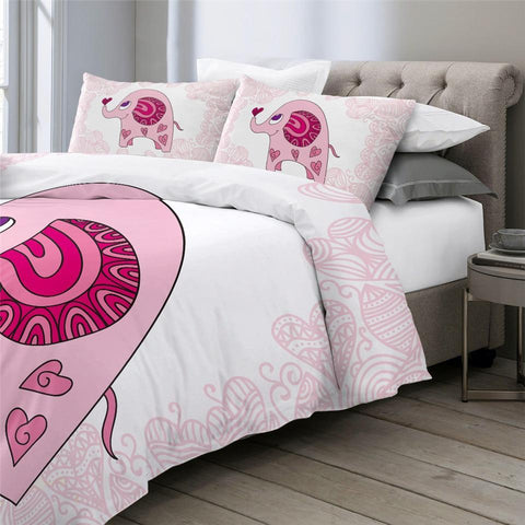 Image of Pink Elephant Comforter Set - Beddingify