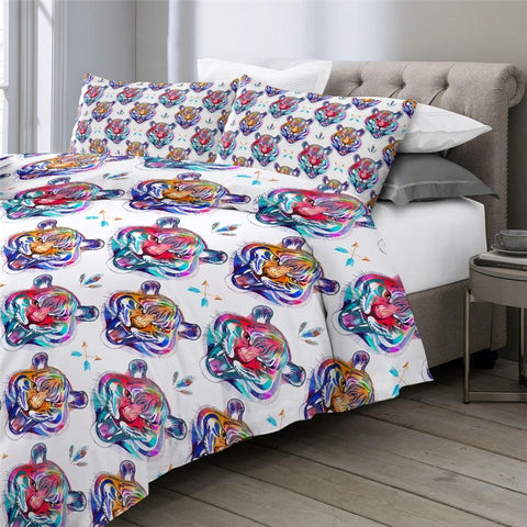 Image of Cute Tiger Faces Comforter Set - Beddingify