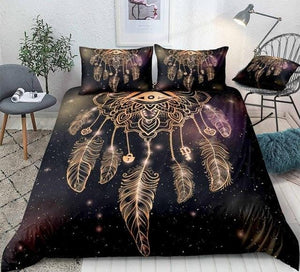 Dreamcatcher with Magic Eye and Feathers Bedding Set - Beddingify
