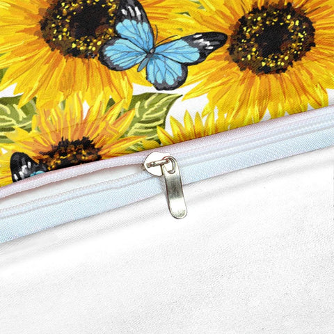 Image of Butterflies Sunflower Bedding Set - Beddingify