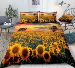 Floral Field Landscape Sunflower Bedding Set - Beddingify